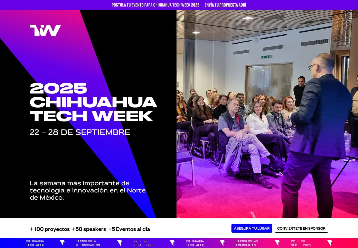 Diseño de sitio web para Techweek